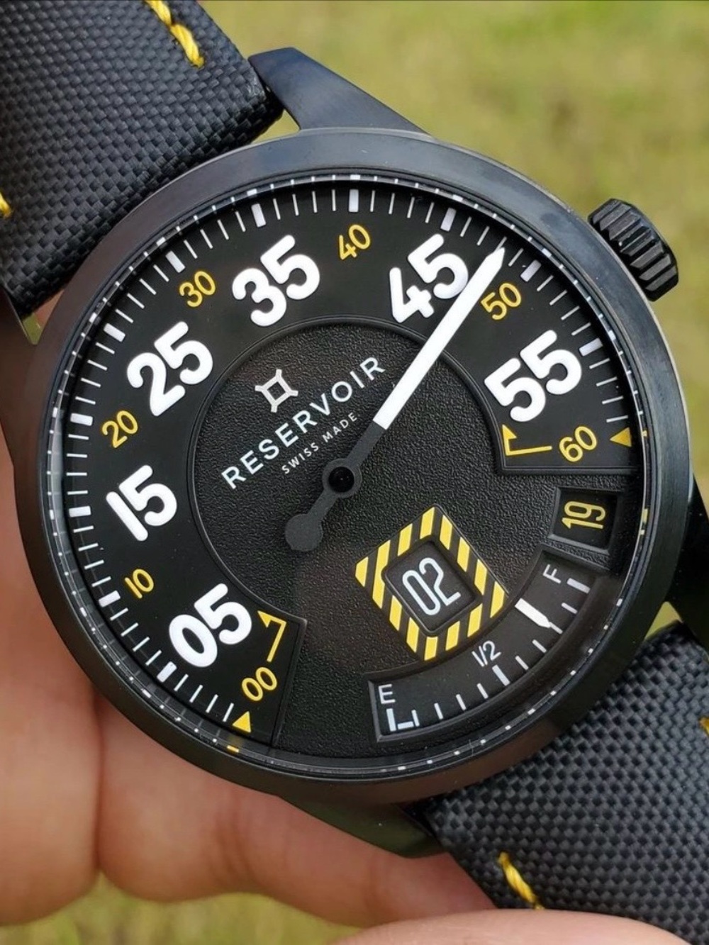 Men's Black and Yellow Airfight Jet Watch